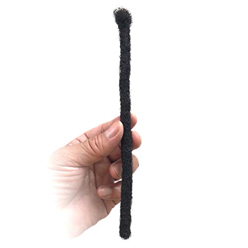 Human Hair Dreadlocks Extension Handmade Locs Large Size(diameter 0.8cm) 8inch 60 Strands/pack Natural Black #1B