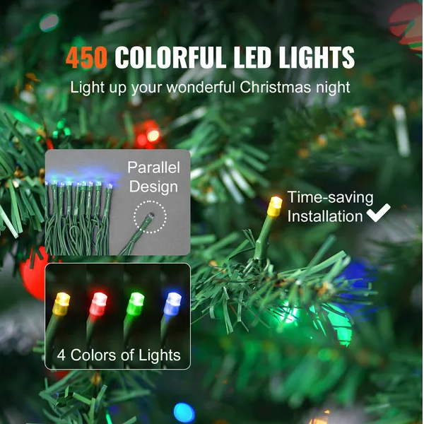 6.5ft Prelit Christmas Tree with 450 Multi-Color LED Lights