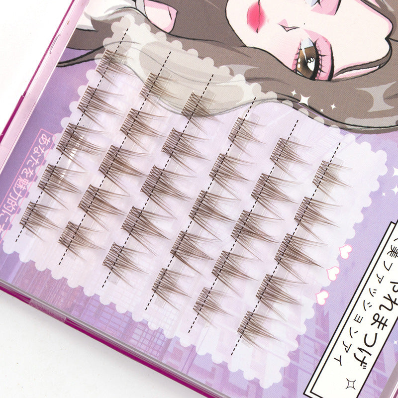 False Eyelashes Caramel Guppy 6 Rows Natural Long Style for Eye Makeup