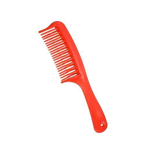 Detangling Hair Comb, Double Row Tooth Hair Comb Hairdressing Styling Tool for Curly Hair, Red, 7.87"x1.77" Beauty