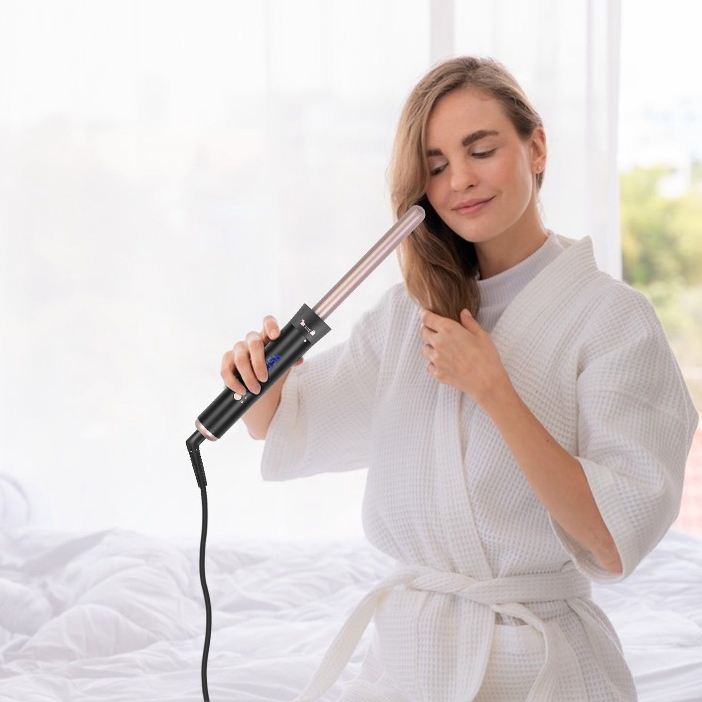 5-in-1 Curling Iron Wand Set with Interchangeable Barrels & Heat Control
