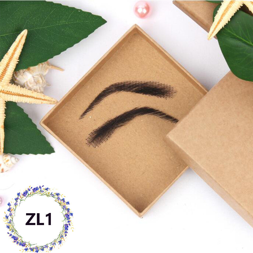 Real Human Hair False Eyebrows Set - Hand-Knotted Lace Wig for Makeup
