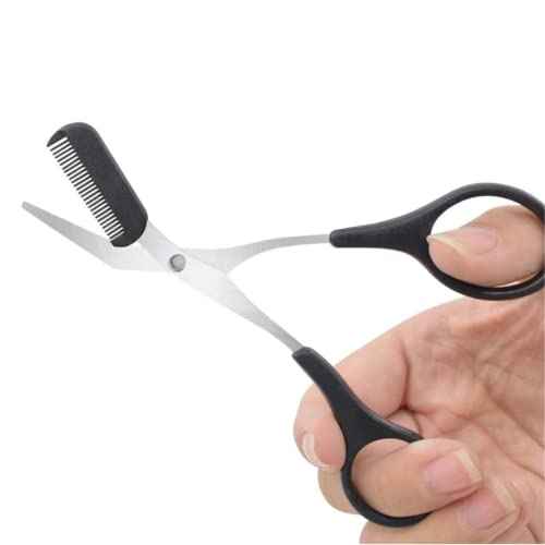 Eyebrow Trimmer Scissors£¬Eyebrows Scissors with Comb(Detachable)£¬ Eyebrows Grooming Tool Designed Specifically for Women£¬Non-Slip Handle Design Eyebrow Trimming Scissors£¨Black£©