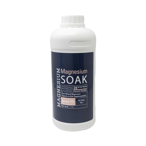 Magnesium Soak - 100% Pure Zechstein Transdermal Magnesium Oil Bath Soak for Relaxation, Skin Health, and Wellness - Magnesium Foot Soak and Bath Soak - 32oz