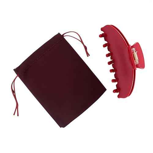 Durable Acetate Hair Clips - 4-Inch Cherry Red Claw Clips for Fine and Thick Hair (Red)
