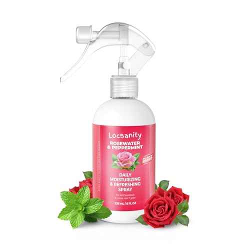 Locsanity Daily Moisturizing Refreshing Spray for Locs, Dreadlocks - Rose Water and Peppermint Hair Scalp Moisturizer, Dreadlock Spray - Natural Loc Care and Maintenance (8oz)
