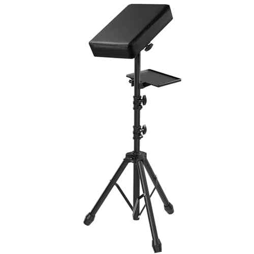 Tattoo Armrest Stand Tripod With Tray, Tattoo Arm Leg Rest Stand Height Adjustable and Tilt Black Leather Pad for Tattoo Studio
