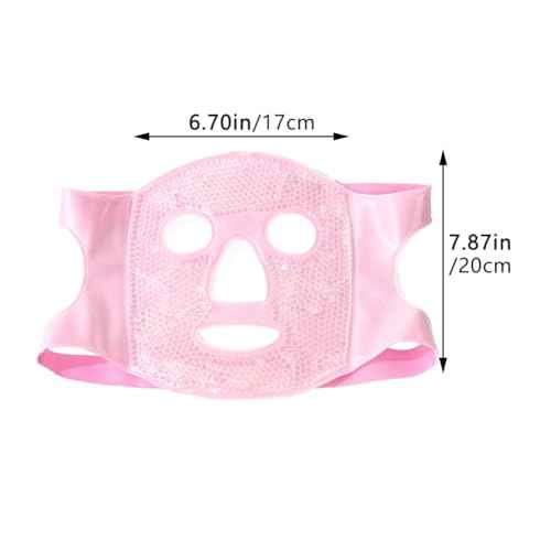 CALIDAKA Gel Beads Face Cover Ice Mask Pack Cold Face Eye Mask Ice Pack Reduce Face Puff Gel Beads Hot Heat Cold Compress Pack Face SPA for Woman Sleeping, Pressure, Headaches(COLOR:Pink)