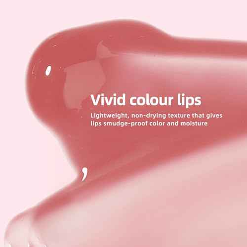 KIMUSE Water Gel Lip Tint 6 Colors Set, Highly Pigmented Long Lasting Moisturizing Glossy Lip Stains, Hydrate Lightweight Lip Gloss Makeup