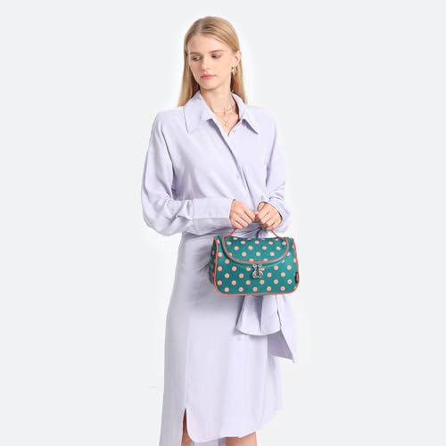 Yeiotsy Travel Cosmetic Bag ? Polka Dots Makeup Travel Organizer, Hanging Toiletry Bag for Women