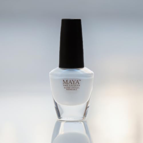 MAYA White Gel Halal Nail Polish - Non Toxic Nail Polish, Vegan and Cruelty Free, Nail Art DIY Manicure at Home, 0.4 fl oz Soak Off Nail Lacquer, Made in USA ? Lu Lu White