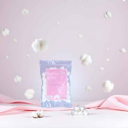 100 Pcs White Cotton Balls - Soft Cotton Wool | House Necessary Absorbent Delicate Lightweight Balls and Swabs for Sensitive Skin Household Needs Outdoor Traveling Everyday Use Cotton Balls