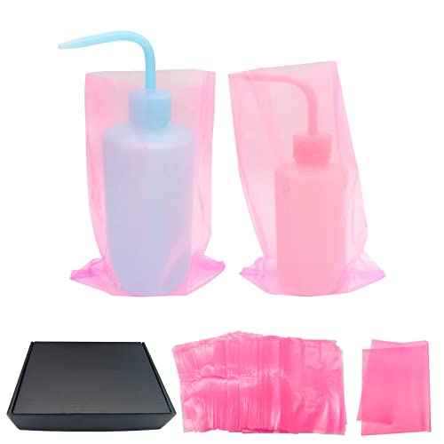 300PCS Tattoo Wash Bottle Bags,Disposable Squeeze Bottle Bags,Tattoo Supplies Accessories,Tattoo Bottle Bags for Tattoo Bottles Tattoo Supplies Tattoo Kits (Pink)
