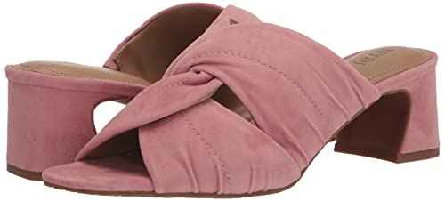 NYDJ Women's Griselda Mule Heeled Sandal, Suede Blush Pink, 5.5
