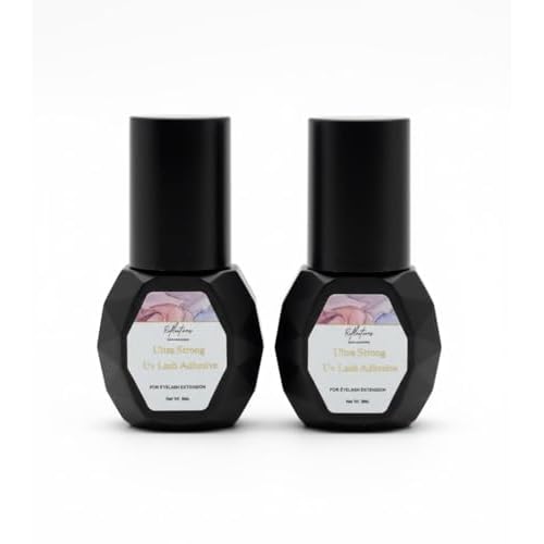 8ml UV LED Adhesive Glue for Eyelash Extension | Quick-Drying Waterproof Professional Lash Glue | Long Lasting Strong Bond Eyelash Glue (Pack of 2)