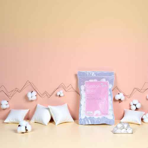 100 Pcs White Cotton Balls - Soft Cotton Wool | House Necessary Absorbent Delicate Lightweight Balls and Swabs for Sensitive Skin Household Needs Outdoor Traveling Everyday Use Cotton Balls