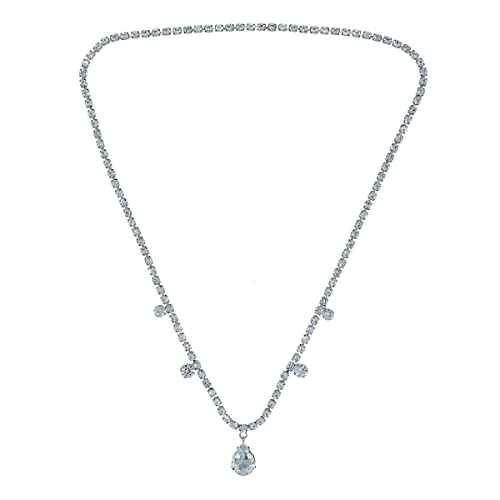 Missgrace Bridal Women Simple Silver Shining Rhinestone Waterdrop Head Chain Headband Headpiece Boho Tassel Forehead Wedding Prom Praty Halloween Hair Chain Accessories for Women