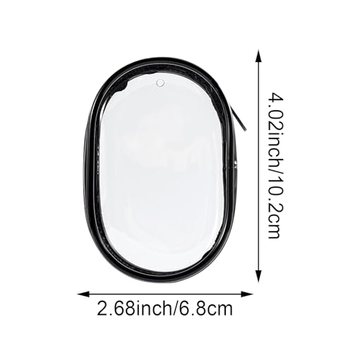 4PCS Clear Makeup Bag, Mini Makeup Bag for Purse, Waterproof Lipstick Holder Cute Case Coin Purse Wallet Card Holder Data Cable Organizer Zipper Pouch Black and White (No Hooks)