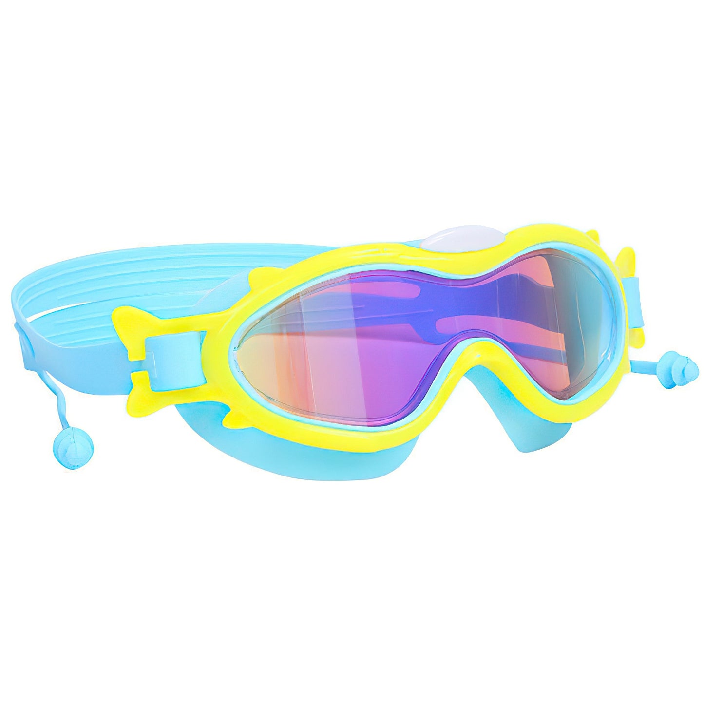 Kids Swim Goggles with Ear Plugs - UV Protection, Anti-Fog, Leak Proof