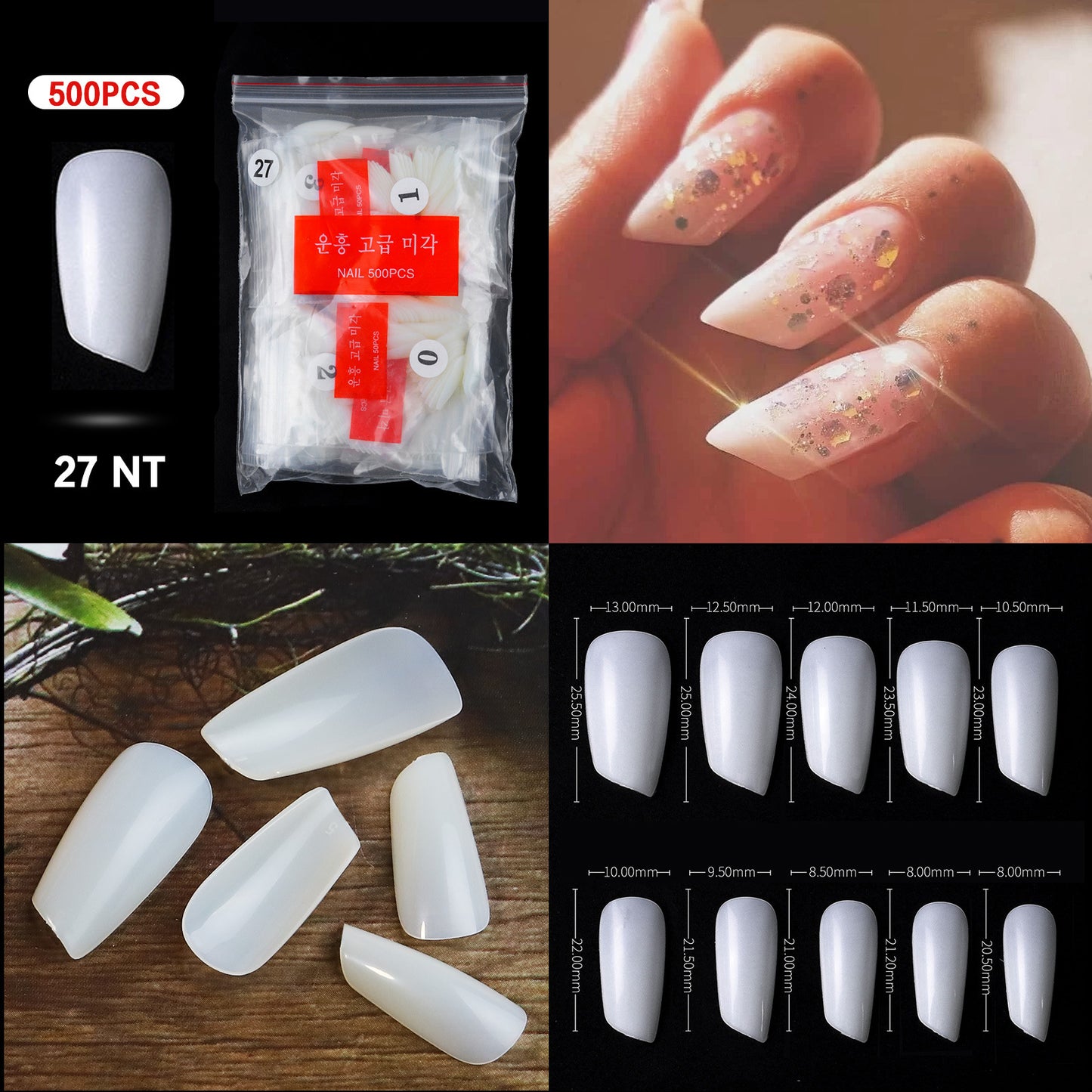 French Pointed Non-Marking Ballet Nail Art Tools - Transparent