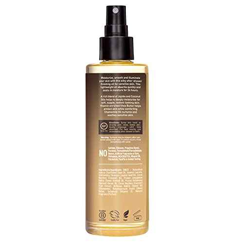 Desert Essence Body Oil Spray ? 8.28 fl oz | Jojoba, Coconut & Chamomile | 24-Hour Moisture for Dry Skin | Lightweight After-Shower Oil | Vegan, Cruelty-Free, B-Corp, Made in USA
