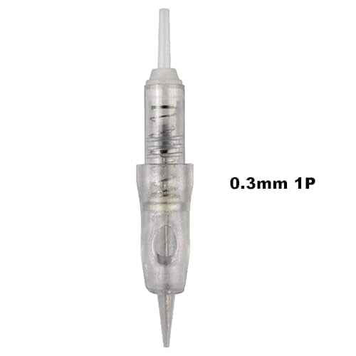 30pcs/Pack Disposable Cartridge Tattoo Needles Sterilized Permanent Makeup Needles for Micropigmentation Device Tattoo Machine for Powder Brows Permanent Make Up Shading (0.3mm 1P)