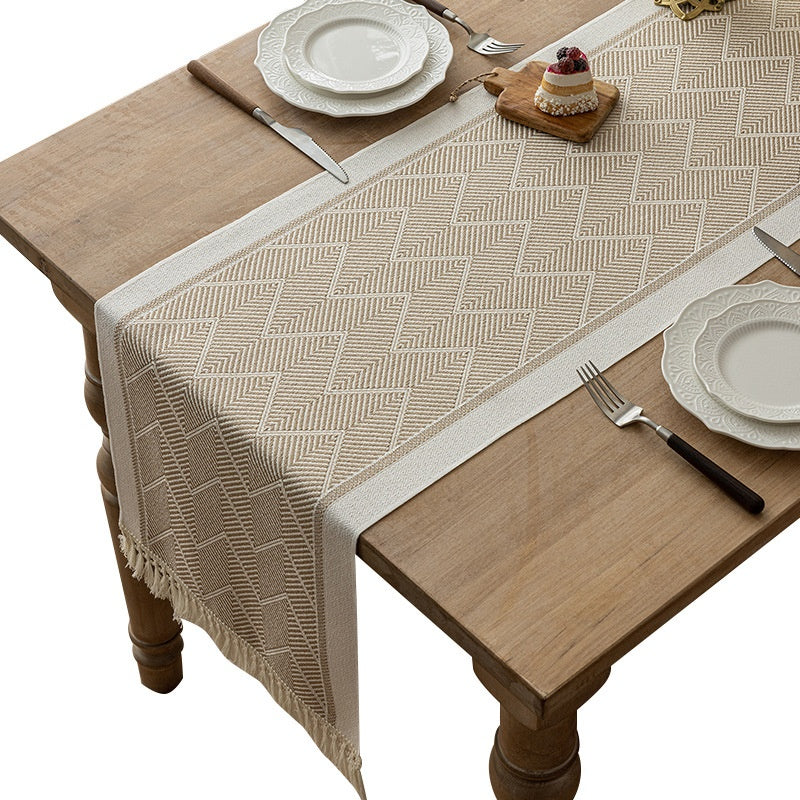 Cotton Linen Dining Tablecloth for Kitchen & Dining - Long Size