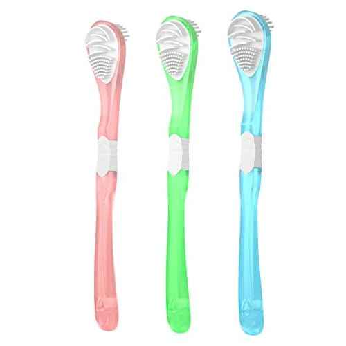 Y-Kelin Double-Side Desiged Tongue Scraper, Ultra-Soft Tongue Brush Tongue Cleaner (3 Pack)