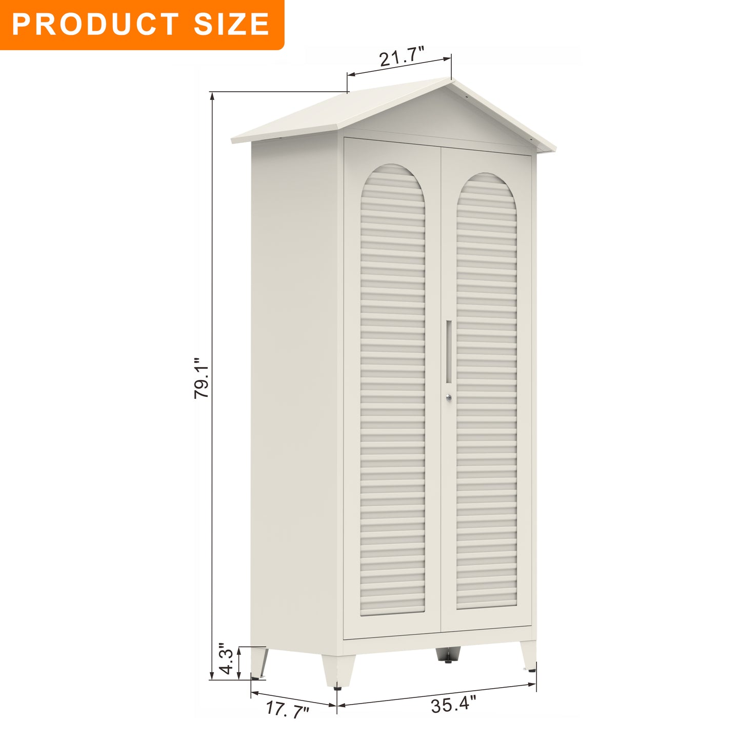 79-Inch Tall Metal Tool Storage Cabinet - Beige Steel Organizer