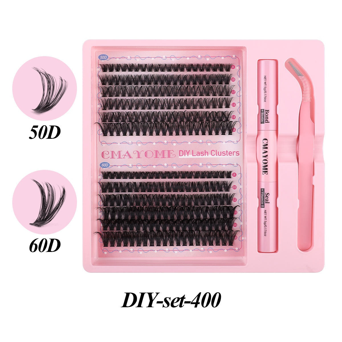 Natural Thick Fake Eyelash Set - DIY Cluster & Split Style for Makeup