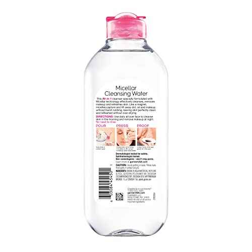 Garnier Micellar Water, Hydrating Facial Cleanser & Makeup Remover, Suitable for Sensitive Skin, Vegan, Cruelty Free, 13.5 Fl Oz (400mL), 1 Count