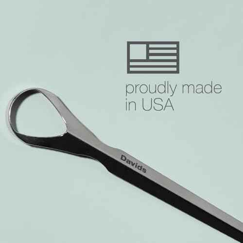 Davids Tongue Scraper for Adults and Kids, 100% Medical Grade Professional Stainless Steel Tongue Scraper, Made in USA