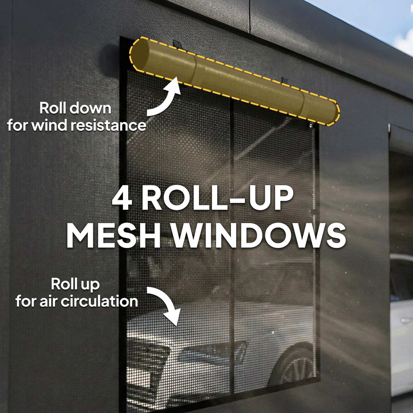 20' x 20' Heavy Duty Carport Canopy Tent with Roll-Up Doors