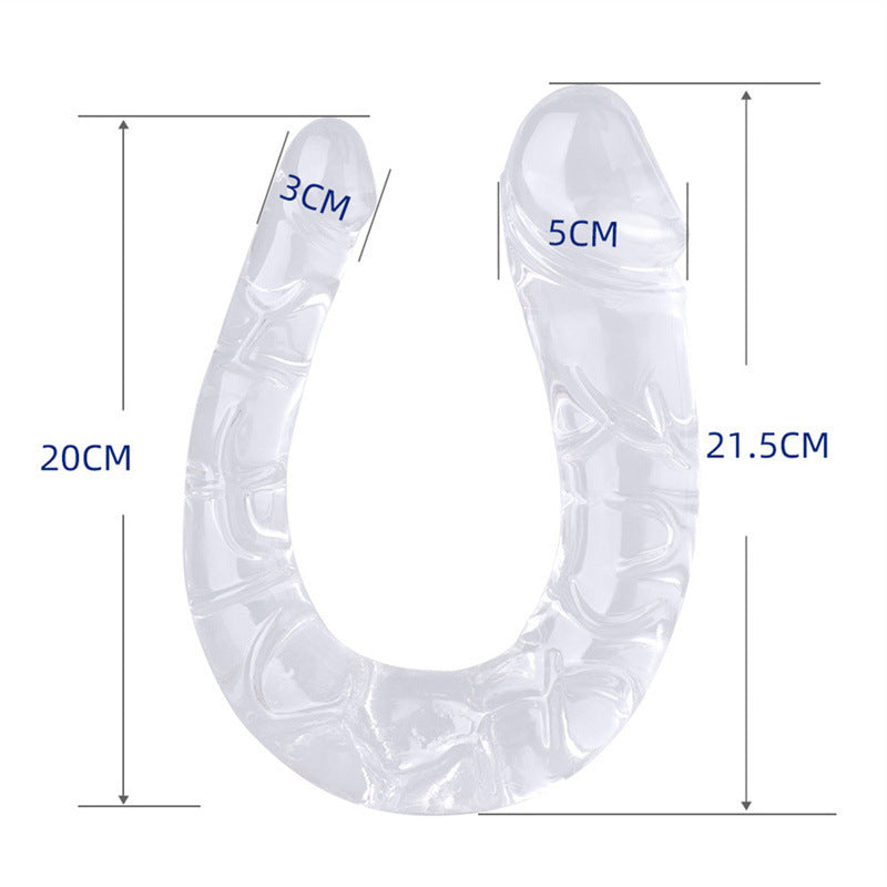 Double-Headed Dragon Transparent Silicone Adult Toy - Multiple Sizes