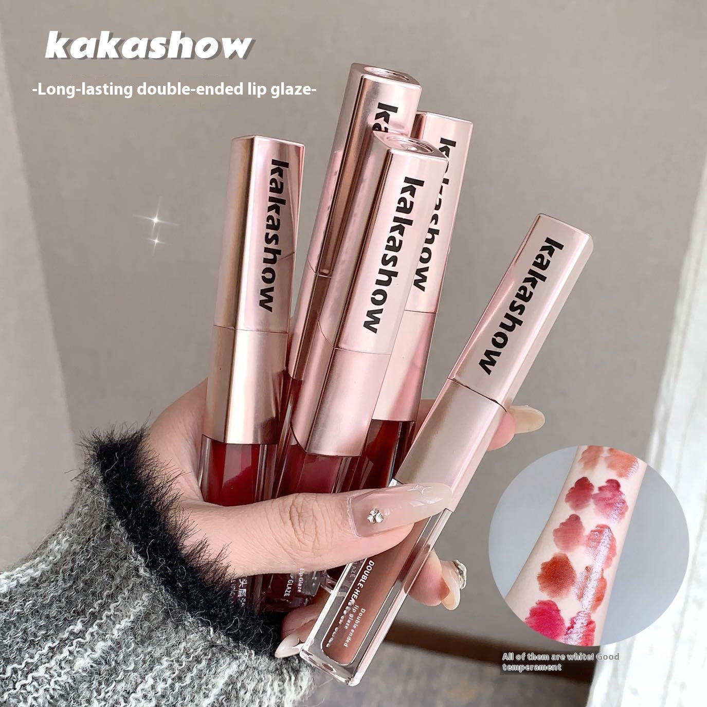 Double-Headed Lip Lacquer Matte Lipstick Set - Multiple Colors 2g