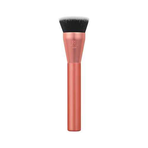 Real Techniques Glow Round Base Makeup Brush, For Liquid & Cream Makeup, Flat Top Foundation Brush For Buffing & Blending Up Coverage, Dense, Synthetic Bristles, Vegan & Cruelty Free, 1 Count
