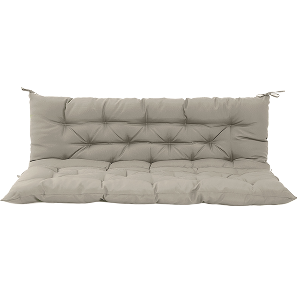 Outdoor Swing Cushions 70 Inch Waterproof 4in Thick Replacement with Backrest & Ties - Garden Porch Seat Pad, Khaki