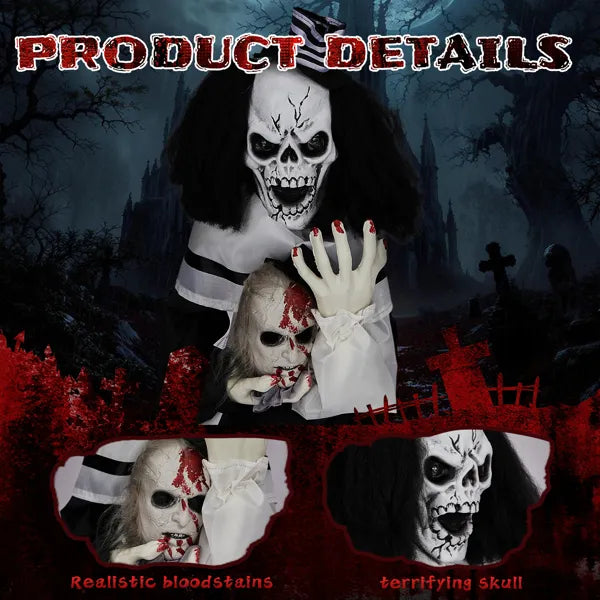 1.8ft Sound-Activated Scary Clown Halloween Decoration