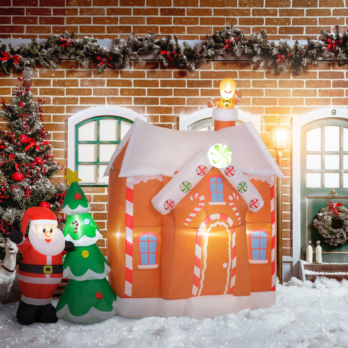 Giant Inflatable Gingerbread House with LED Lights