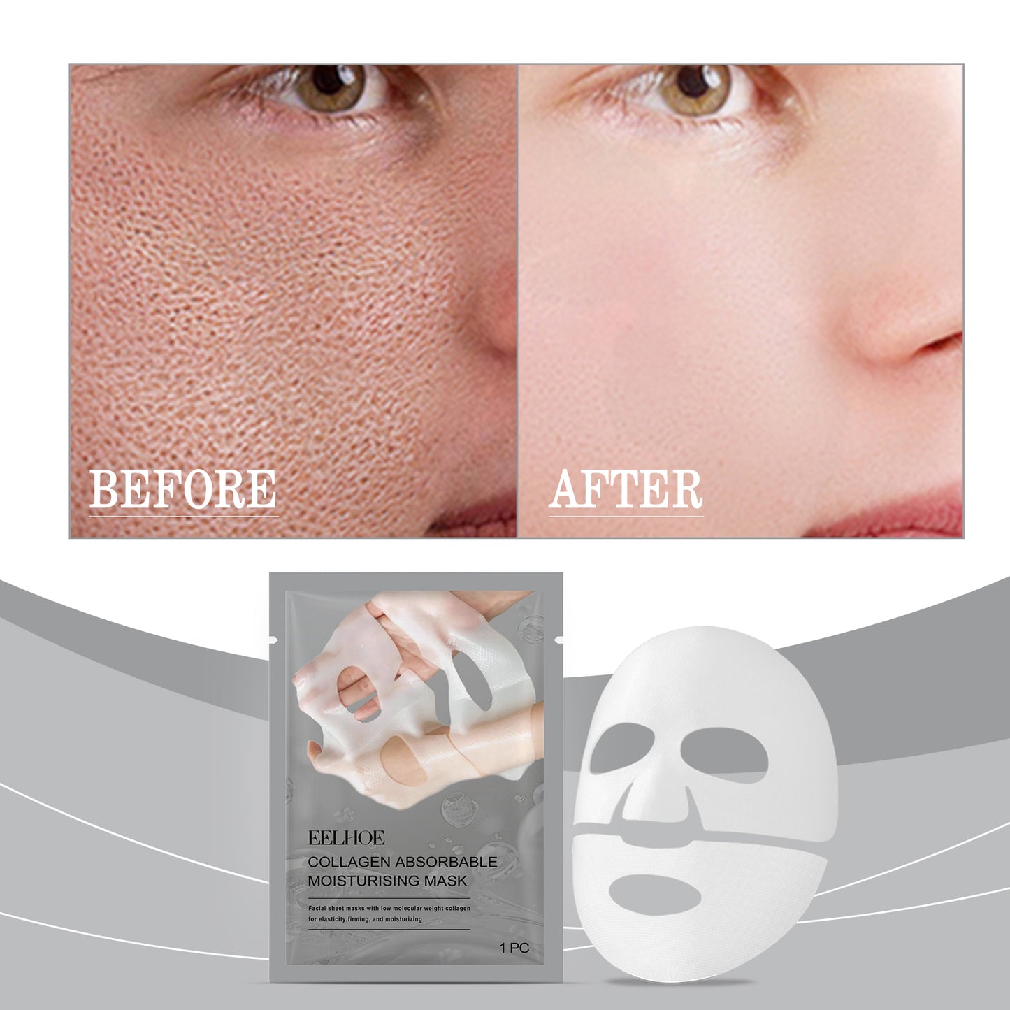 Collagen Moisturizing Facial Mask - Hydrating Anti-Aging Sheet Mask