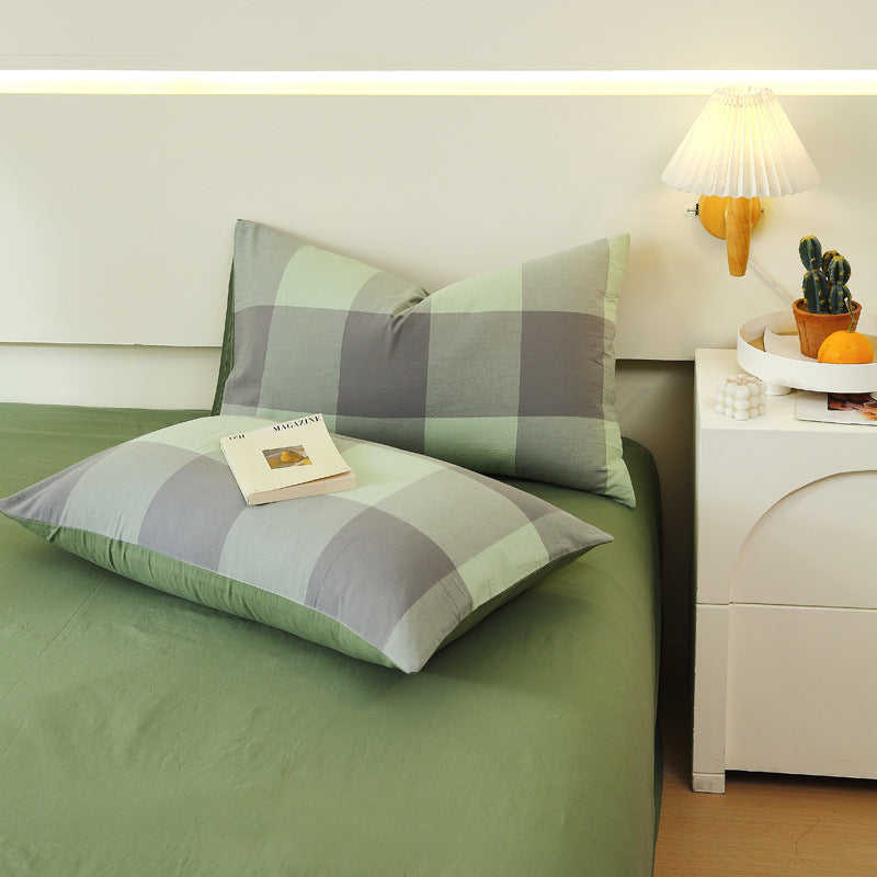 Washed Cotton Pillowcase Set - Double Piece Japanese Style Home Textiles