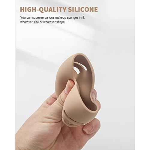 CORNERIA Integrated Makeup Sponge Travel Case, Silcone Washable Reusable Makeup Sponge Holder, Blender Holder Beauty Makeup Sponge Protective Carrying Case