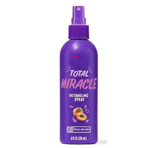 Au~ssie Total Miracle Hair Detangling Spray with Apricot Oil, All Hair Types, 8 fl oz, Purple