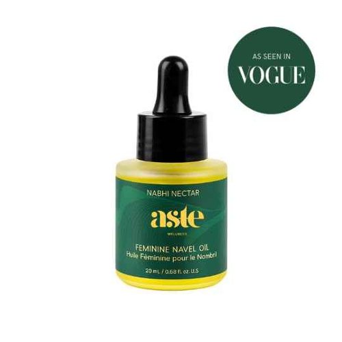 ASTE Ayurvedic Navel Oil for Belly Button, Navel Oiling with Castor, Ginger, Shatavari & Neem | Vegan Belly Button Oil for Skin Nourishment, Sleep & Wellness Ritual | (0.68 oz)