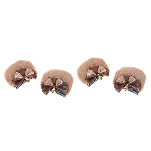 FRCOLOR 2 Pairs Bear Ear Hair Clips - Cute Women's Barrettes & Animal Ears Headband - Kawaii Anime Hair Accessories