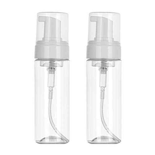 Foaming Dispenser 7oz Transparent Empty Spray Bottle 2Pcs Plastic Foam Pump Travel Soap Portable Foam Bottle (200ml)