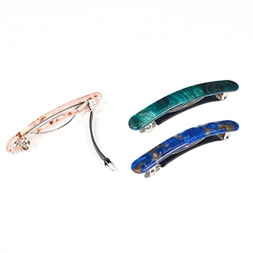 3PCS Hair Barrette for Women, French Hair Barrette Tortoise Shell, Automatic Hair Clips for Thick Medium Volume Hair, Hair Pin Retro Hair Clasp