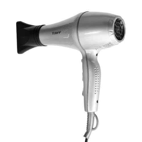 Taiff Style Hair Dryer IonSense Silver – 125V, Fast Drying, Frizz-Reducing Ionic-Ceramic, 1875W, Lightweight Blow Dryer with Diffuser for Curly Hair, Professional Performance (Silver)