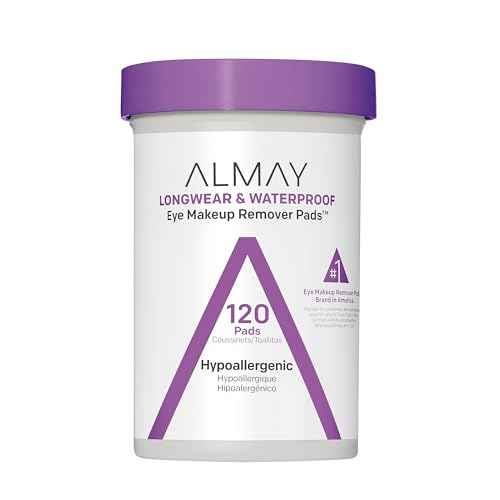 Almay Biodegradable Makeup Remover Pads, Longwear & Waterproof, Hypoallergenic, Fragrance-Free, Dermatologist & Ophthalmologist Tested, 120 count