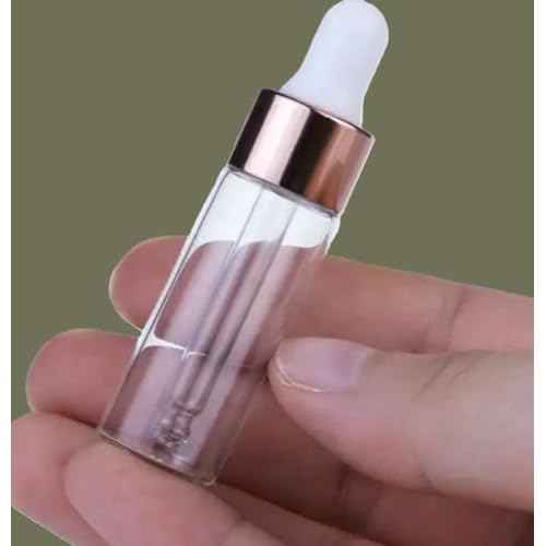 Eye Dropper Bottle Rose for Essential Oils, 4pcs of 1-5ml Glass with Eye Droppers, Leak Proof Travel